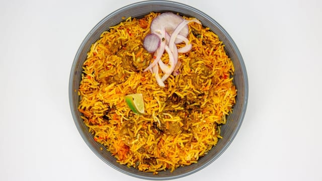 Ghee Roast Chicken Biryani.