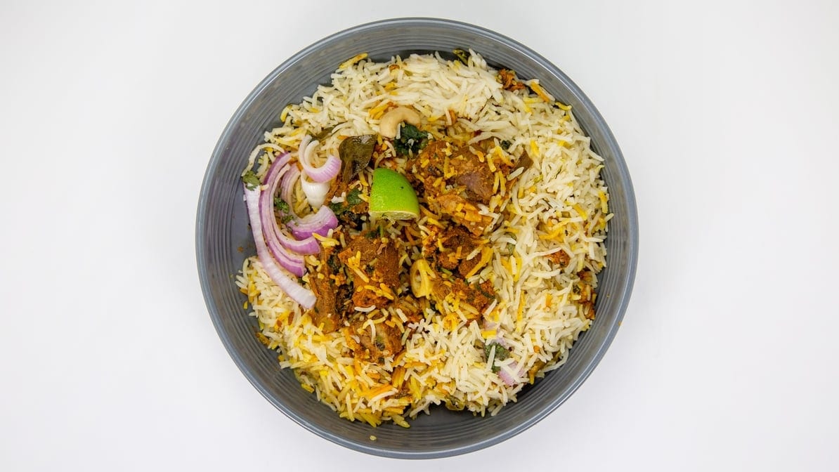 Ghee Roast Goat Pulao.